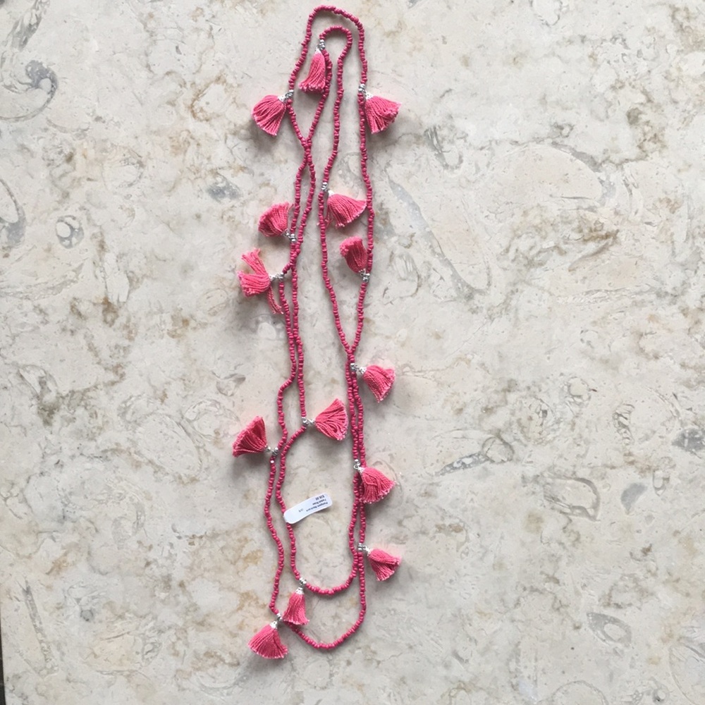 Roberta Roller Rabbit Pink Pom Pom Necklace